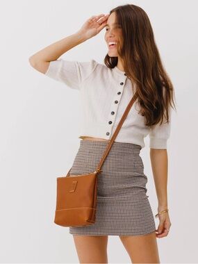 Portland Leather Honey Brown Crossbody Pouch Festival Bag